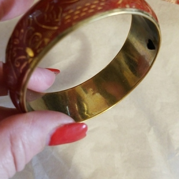 Vintage enamel bangle - Picture 4 of 7